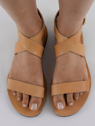 SANDALS NATURAL LEATHER HANDMADE IN GREECE