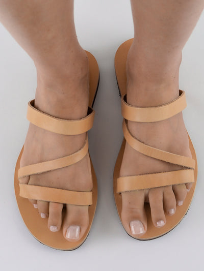 SANDALS NATURAL LEATHER HANDMADE IN GREECE